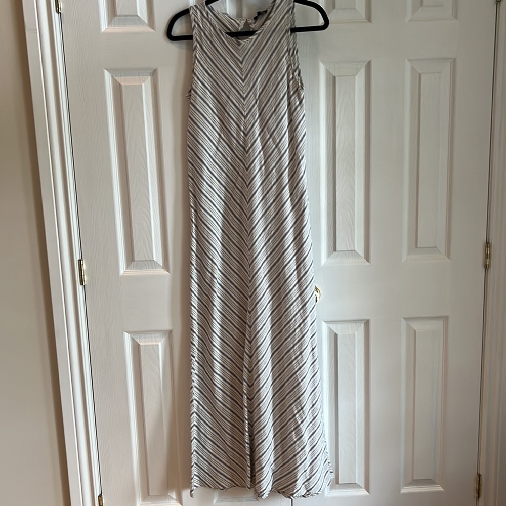 Linen Maxi Stripe Dress Size Small
